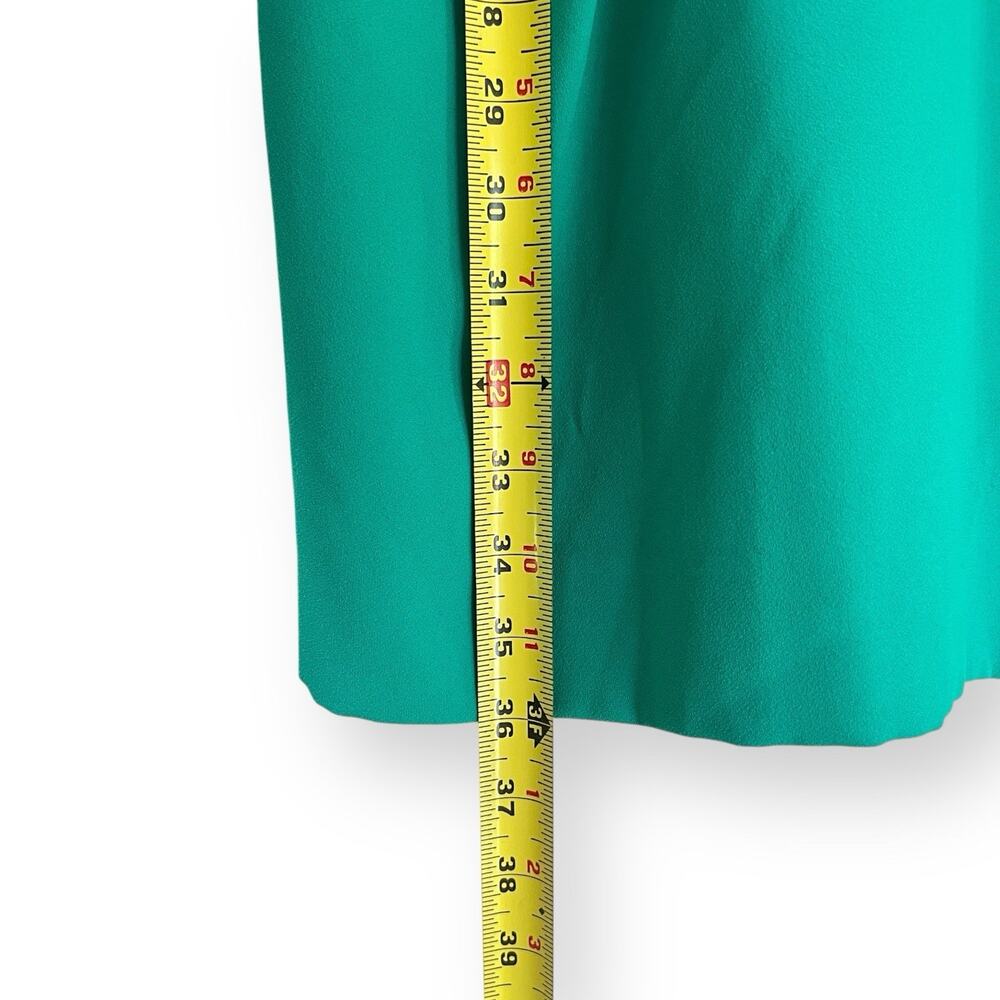 J. Crew Teal Green Pleated Sheath Dress Size 6P Cap Sleeve Modest Business - Picture 14 of 14